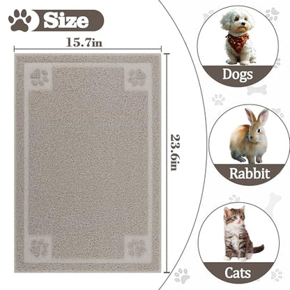 Darkyazi Pet Feeding Mat Large for Dogs and Cats,24"×16" Flexible and Easy to Clean Feeding Mat,Best for Non Slip Waterproof Feeding Mat. (Gray Sand) - color: Gray Sand
