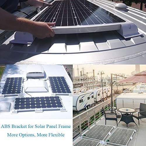 Solar Panel Mounting Brackets ABS Corner Bracket Kit 7PCS, Drill-Free Widely Used on Roofs of RV, Caravans, Vehicles, Camper Vans, Sheds, Garages, Deck of Boats, White - color: White