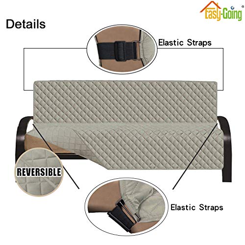 Easy-Going Futon Sofa Slipcover Reversible Sofa Cover Armless Couch Cover Water Resistant Pets, Kids, Children, Dog, Cat (Beige/Beige) - color: Beige/Beige, size: Large Futon