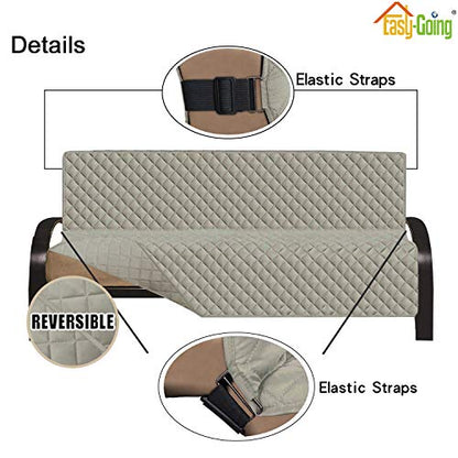 Easy-Going Futon Sofa Slipcover Reversible Sofa Cover Armless Couch Cover Water Resistant Pets, Kids, Children, Dog, Cat (Beige/Beige) - color: Beige/Beige, size: Large Futon