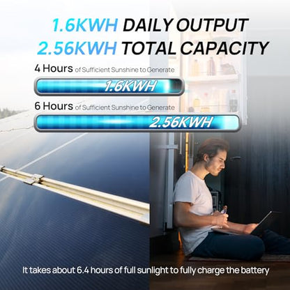ECO-Worthy 1.6KWH Complete Solar Panel Kit 400W 12V for RV Off Grid: 4 * 100W Solar Panel + 40A MPPT Controller + 2 * 12V 100Ah Lithium Battery + Upgraded 2000W Power Inverter + Bluetooth Module - style: Pro 400W Complete Kit