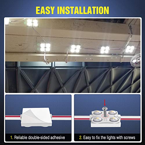 Nilight 40Leds Van Interior Light Kits 12V White Led Ceiling Lighting Kit for Truck RV Boats Caravans Trailers Lorries Ducato Transit （10 Modules） - size: 40Leds 10 Modules