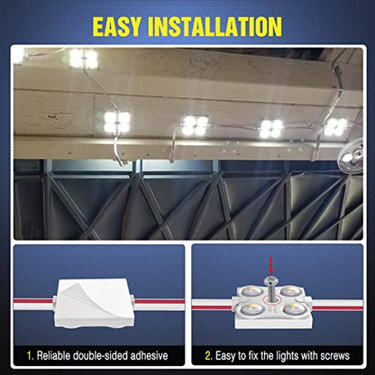 Nilight 40Leds Van Interior Light Kits 12V White Led Ceiling Lighting Kit for Truck RV Boats Caravans Trailers Lorries Ducato Transit （10 Modules） - size: 40Leds 10 Modules