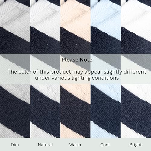 Salt Earth Cotton Striped Beach Cabana Towel, 4 Pack - 30"x60" Quick Dry Towels, Pool Essentials, Travel, Gym & Bathroom Towels, Oversized Beach Vacation EssentialsNavy Blue - color: Navy Blue-1, size: Pack of 4