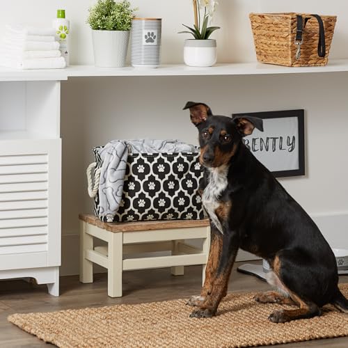 Bone Dry Pet Storage Collection Lattice Paw Print, Black, Small Rectangle - color: Black, size: Small Rectangle