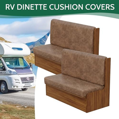 FUANGUI RV Dinette Cushion Covers Stretch Camper Cushion Cover Booth Seats Replacement RV Cushion Covers Washable Sofa Furniture Protector - color: Crackle-camel