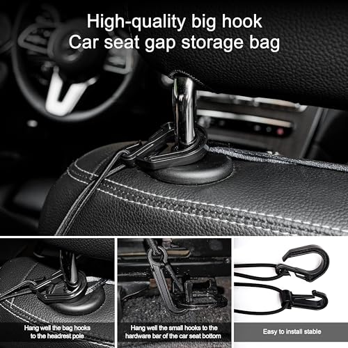 3 Layer Car Mesh Organizer Between Front Seats, Pet Dog Kid Net Barrier Car Net Pocket Elastic Storage Bag Tissue Purse Holder for SUV Truck Van, 15.7 x 13.7 Inch - size: 15.7 x 13.7 Inch
