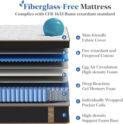 10 Inch King Mattress, King Size Mattress in a Box, Modern New Memory Foam Hybrid Mattresses, Pillow Top Bed Matress with Breathable Comfortable for Sleep, RV Medium Firm for Lumbar ( 1) - size: King 1