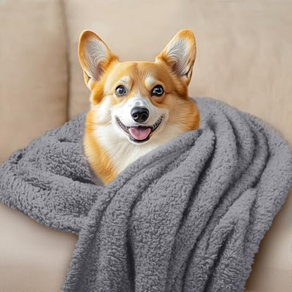 1 Pack 3 Calming Blankets Fluffy Premium Fleece Pet Blanket Soft Sherpa Throw for Dog Puppy Cat Beige/Pink/Grey Medium (30" x20") - color: Beige/Pink/Grey, size: Medium (Pack of 3)
