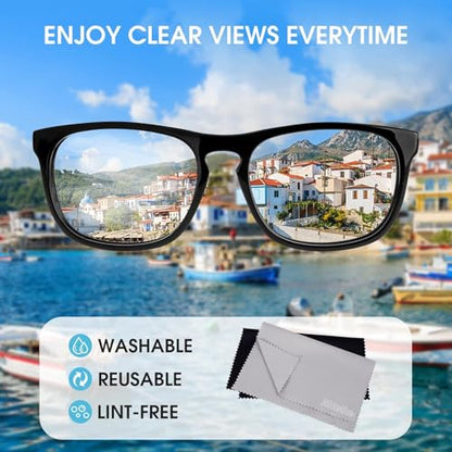 18 Pack Premium Microfiber Cleaning Cloths for Glasses, Glasses Cleaning Cloth for Cleaning Lenses, Screens, Cameras, Cell Phone, Eyeglasses, LCD TV Screens, Tablets and More - size: 6 x 7 in