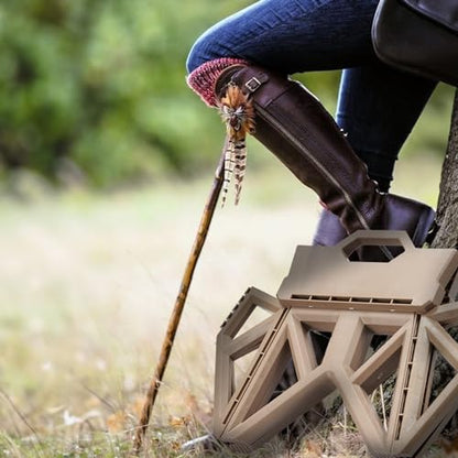 Tactical Folding Step Stool Portable Small Chair Collapsible for Kitchen,Hiking Stool Backpacking, Camping, Fishing and Hunting (Tan) - color: Tan