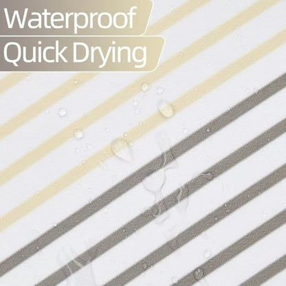 Boho Shower Curtain for Bathroom 36x72 inches White Grey Lines Waterproof Shower Curtain Set with Hooks Bohemian Stripe Fabric Stall RV Shower Curtains - color: Beige, size: 36"W x 72"L (Pack of 1)