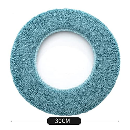 Bathroom Soft Thicker Warmer Stretchable Washable Cloth Toilet Seat Cover Pads 3PCS (Blue Green Gray) (5 Colors) - color: 5 Colors