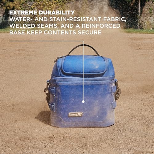 Coleman Pro 16-Can Premium Soft Cooler Lunchbox, Fully Insulated Lid & Body Stays Cold up to 30 Hours, Great for Camping, Tailgating, Parties, Sports, Concerts, Lunches & More - color: Neptune, style: 16-Can