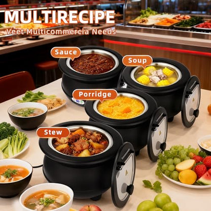 YUANHAO 8 Qt Digital Soup Kettle Warmer, Stainless Steel Insert | Adjustable Temp Buffet Server for Restaurant, Catering & Party