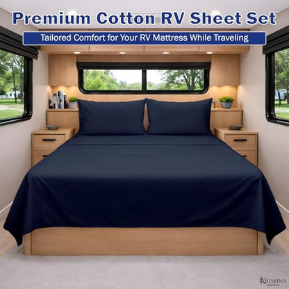 KRISHNA Twin Size 4 Piece Egyptian Cotton Sheet Set, Luxury Hotel Quality Navy Blue Solid Bed Sheets, Soft Breathable Cooling Bedding, 6-10 Inch Deep Pocket Fitted Sheet - color: Navy Blue Solid, size: Twin : 39" x 75"