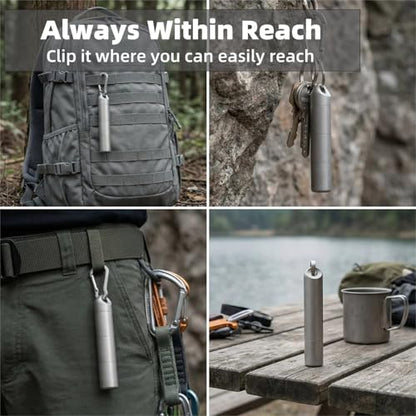 Titanium Keychain Pill Holder - Compact, Durable, and Waterproof 3-Compartment Small Pill Case - Portable and Versatile Medicine Container for Everyday Use and Travel (Titanium Grey) - color: Titanium Grey