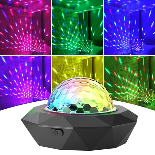 Rechargeable Disco Ball Lights, Mini RGB Party Lights Sound Activated, Strobe Stage Light Perfect for Halloween Christmas Events Birthday Wedding Decorations Home Room Dance Parties - color: 1 Pack