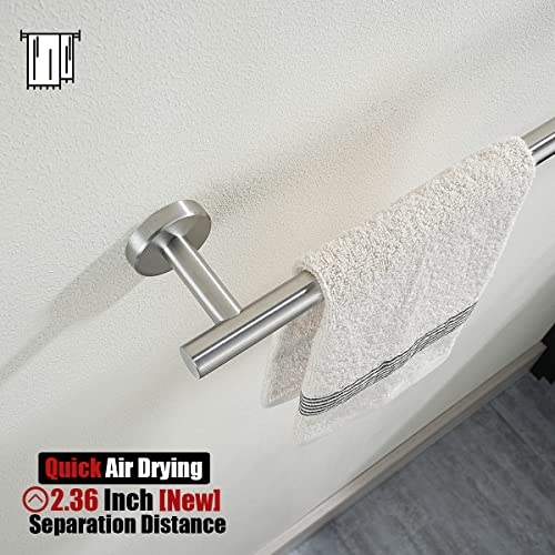 JQK Bath Towel Bar, 33 Inch 304 Stainless Steel Thicken 0.8mm Single Towel Rack for Bathroom, Towel Holder Brushed Steel Wall Mount, Useable Length 30 Inch 2 Pack, TB110L30-BN-P2 - color: Brushed, size: 33 Inch (2 Pack)