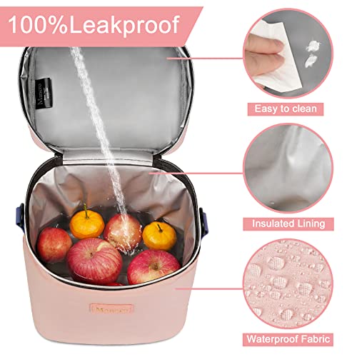 Mancro Breastmilk Cooler Bag Fits 6 Bottles Up to 9 Ounce, Insulated Baby Bottle Bag Comes with ice Pack and Shoulder Strap, Baby Bottle Cooler Bags for Daycare Nursing, Pink - color: Pink