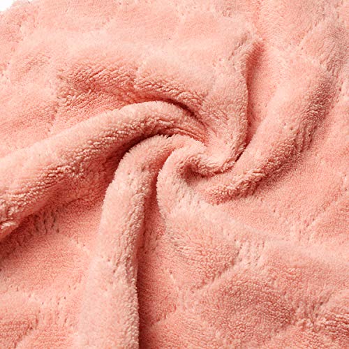 kimteny Cleaning Cloths Kitchen Towels Microfiber Washcloths Lint Free Dish Cloth Reusable Dishtowels Household Super Absorbent Fast Drying, 10"x10", Pack of 5 (Pink-Grey) - color: Pink-grey