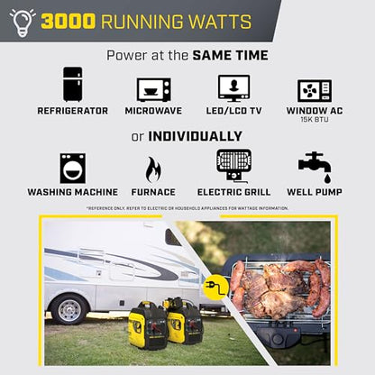 Champion Power Equipment 4000-Watt Dual Fuel RV Ready Portable Inverter Generator with Quiet Technology and Free 3-Year Warranty