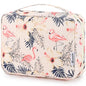Mossio Hanging Toiletry Bag with Sturdy Hook - Large Portable Cosmetic Makeup Travel Organizer for Men & Women - color: Beige Bird