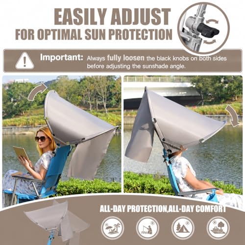 XL Universal Wind-Resistant Chair Umbrella Canopy, Extra Large Foldable UPF 50+ Sun Shade Attachment with Adjustable Clamp, Fits Most Beach, Camping, Lawn, Sports, Zero Gravity Chairs, Patented - style: XL