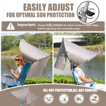 XL Universal Wind-Resistant Chair Umbrella Canopy, Extra Large Foldable UPF 50+ Sun Shade Attachment with Adjustable Clamp, Fits Most Beach, Camping, Lawn, Sports, Zero Gravity Chairs, Patented - style: XL