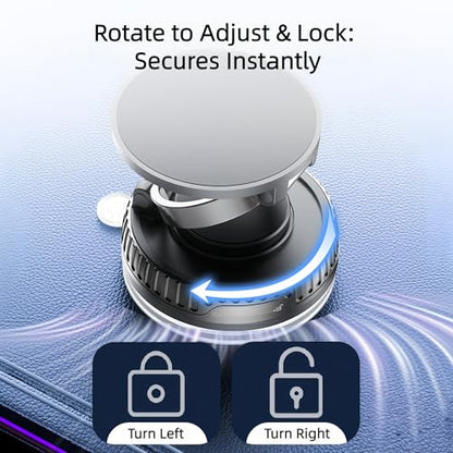Magnetic Car Phone Mount for MagSafe: 360° Rotatable Adjustable Holder with Suction Cup, Universal Fit for Dashboards/Windshields/Glass, Compatible with iPhone 17/16/15 Series & Android - color: C. J36-White Base