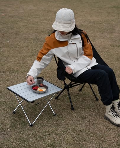 iClimb Ultralight Compact Camping Folding Table with Carry Bag (Silver - S) - color: Silver, size: Small