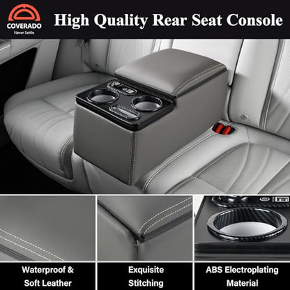 Coverado Car Center Console, Universal Bench Seat Consoles, Truck Center Console Automotive Center Console, Back Seat Organizer With Cup Holder+Phone Holder, Central Armrest Storage Box (Update, Gray) - color: Gray, style: Update