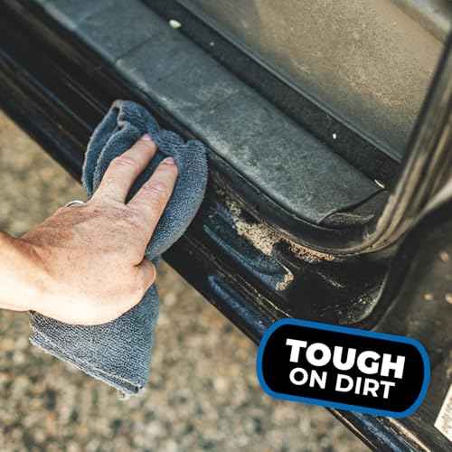 The Rag Company - The Miner - Professional Metal Polishing Microfiber Towels for Cars; Safe on High-End Wheels and Soft Metals, 70/30 Blend, Dual-Pile, 365GSM, 16in x 16in, Grey (10-Pack) - color: Miner