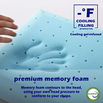 Ultra Thin Memory Foam Pillow, Thin Pillow for Sleeping, Cooling Low Profile Pillow for Stomach and Back Sleeper with Neck Pain (3-inches Height, White)