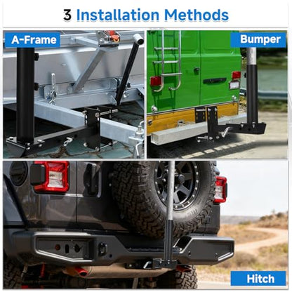 Heavy Duty RV Flag Pole Mount Kit, Frame/Hitch/Bumper Mount 3 in 1, Flag(Starlink) Pole Holder Suitable for RV, Truck, Trailer, SUV, Camper