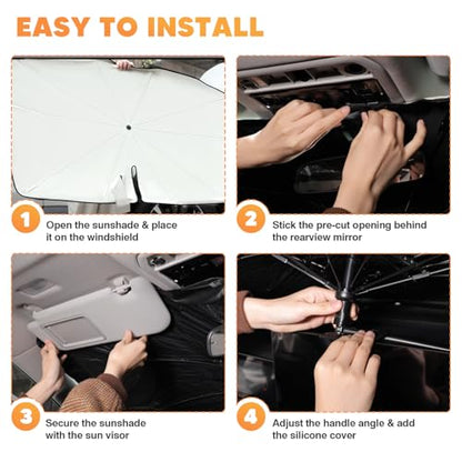 KUST Sun Shade Umbrella for BMW X3 2018-2025 2026 | Custom Fit Windshield Sunshade | Foldable Sunshade with Bendable Handle | Blocks Heat & UV Scratch Resistant Keep Your Car Cool Sunshield - size: For X3 18-26