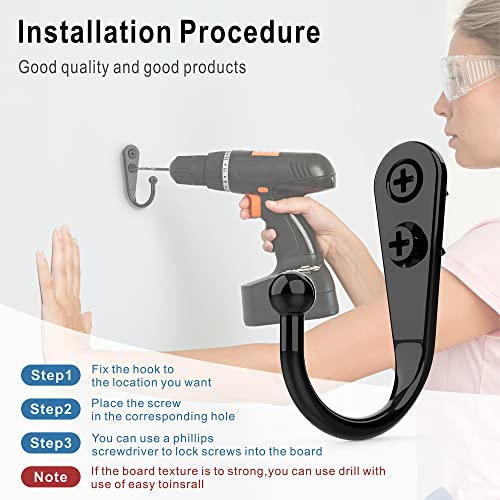 15 Pcs Black Wall Mounted Coat Hooks, Hanger Hook with 30 Pieces Screws for Towel, Key, Robe, Scarf, Bag, Cap, Coffee Cup, Mugs - color: 15PCS Black Hooks