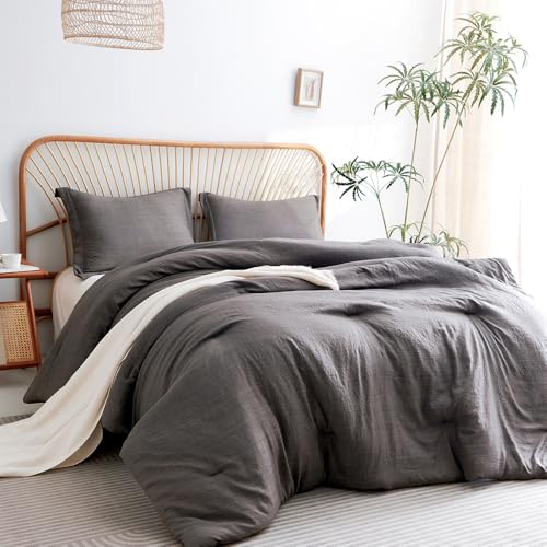 Camping World Enclave Comforter Set – Soft Lightweight Bed Comforter with Matching Shams, Easy-Care Bedding for RV, Camper, Guest Room & Home Bedroom - color: Charcoal, size: RV King