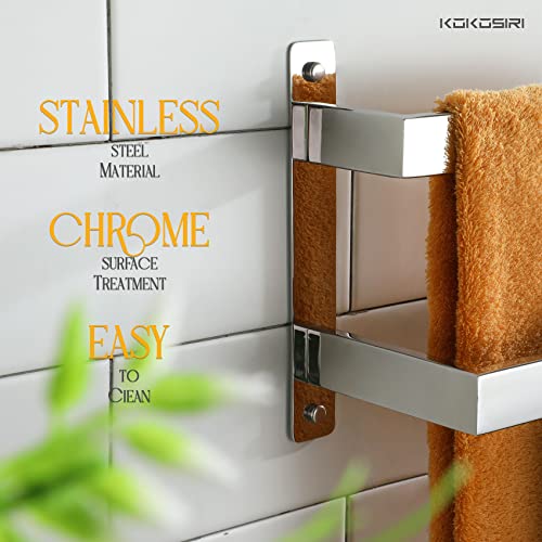 KOKOSIRI Towel Bars Bath Towel Holders 24 Inches Chrome Bathroom 2-Tiers Ladder Towel Rails Wall Mounted Towels Shelves Rack Polished Stainless Steel, B5008CH-L24 - color: Polished Chrome, size: 24-Inch