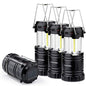 4 Pack Solar USB Rechargeable 3 AA Power Brightest COB LED Camping Lantern, Waterproof Collapsible Emergency LED Light