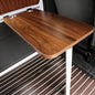 Folding RV Dinette Table with 2 Cup Holders - Space-Saving Wall Table for Campervans, Motorhomes, Small Apartments & Kitchens - Sturdy White Steel Brackets (Brown)