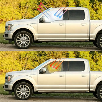 Front Side Window Sun Shade for 2016-2023 Toyo-ta Tacoma Accessories, Foldable Window Sunshade Sun Visor Protector, Side Window Shades Sun Shield Blocks UV Rays Heat, Pack of 2 - size: Silver & Black-Fit 2016-2023 Toyota Tacoma