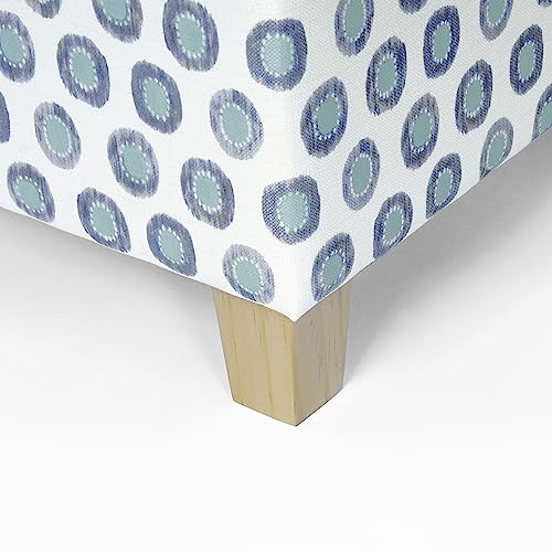 HomePop 18" Classic Square Storage Ottoman - Green Medallion Ikat Print - color: Green