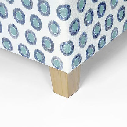 HomePop 18" Classic Square Storage Ottoman - Green Medallion Ikat Print - color: Green