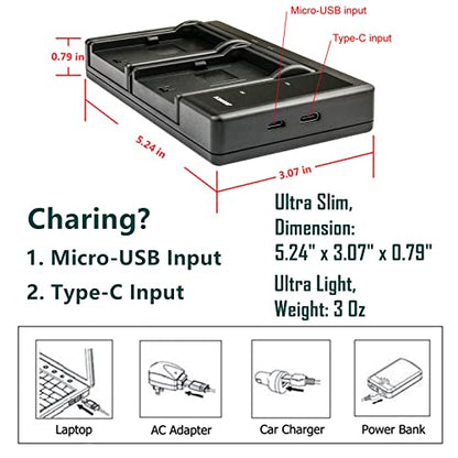 Kastar 3-Pack NP-F750 / NP-F770 Battery and LTD2 USB Charger Compatible with Lilliput A7S 7", A7S-B 7" Field LED Monitor, H7 7", H7S 7", Q7 Full HD Monitor, A11 10.1", A12 12.5" IPS 4K HDMI Monitor - size: 1 Charger + 3 Batteries