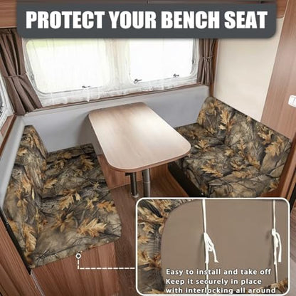 SEANATIVE Camo Hunting Print RV Dinette Cushion Covers Couch Cushion Slipcovers Stretch Camper Cushions Cover Replacement Sofa Slipover for Travel Trailer Couch Backrest Cover & Bench Cover - color: Camo Hunting Print