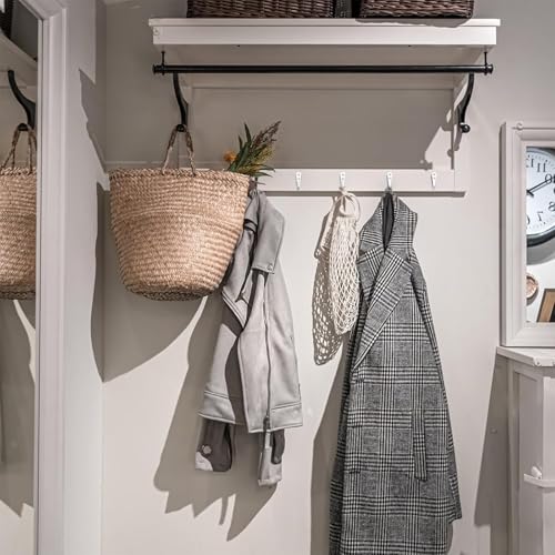 15Pcs White Coat Hooks - Wall Hooks for Closet Hanging, Multi-Room Use (Bathroom/Bedroom/Kitchen), Holds Coats/Towels/Scarves/Hats/Keys/Cups, Includes 30 Screws - color: 15pcs hook + White