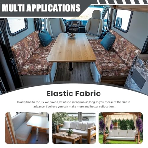 SEANATIVE Camo Hunting RV Couch Cushion Cover Camper Dinette Sofa Cover Non Slip Travel Trailer Couch Protective Cover 2 Slipcovers RV Accessories for Inside - color: Camo Hunting