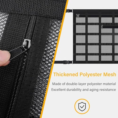 Upgrade Car Ceiling Cargo Net Pocket with Zip,Double Layers+Avoid Sagging Roof Cargo Bag for Toy,Quilts,Tickets,Universal Road Trip Essentials Car Organizers and Storage for Truck SUV