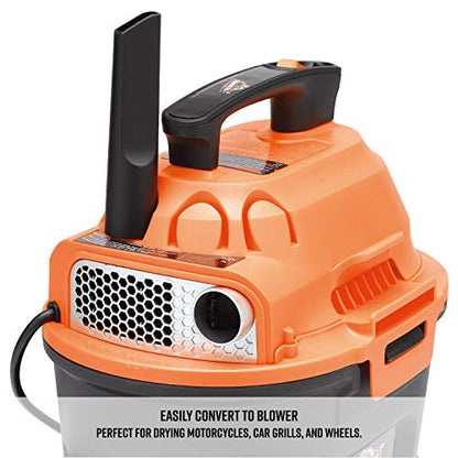 Armor All, AA255, 2.5 Gallon 2 Peak HP Wet/Dry Utility Shop Vacuum, Orange - size: 2.5 Gallon-Basic